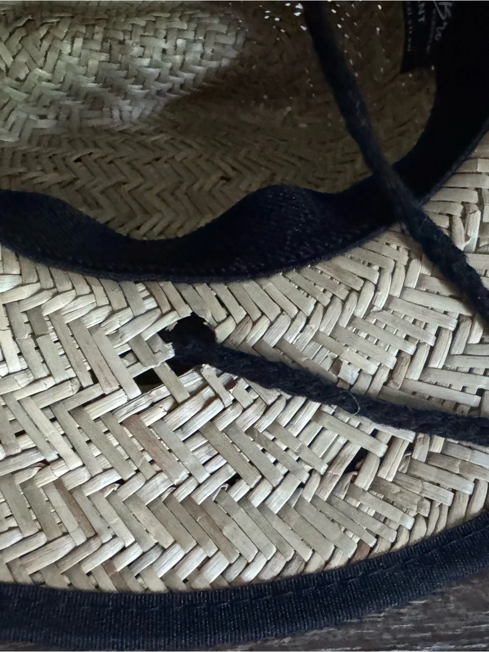 Binky Straw Hat - Natural with Black Trim